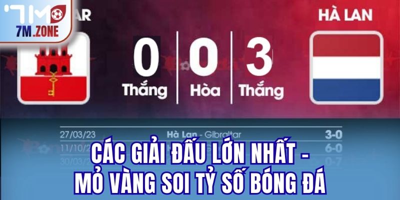 Các giải đấu lớn nhất – Mỏ vàng soi tỷ số bóng đá